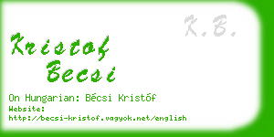 kristof becsi business card