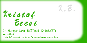 kristof becsi business card